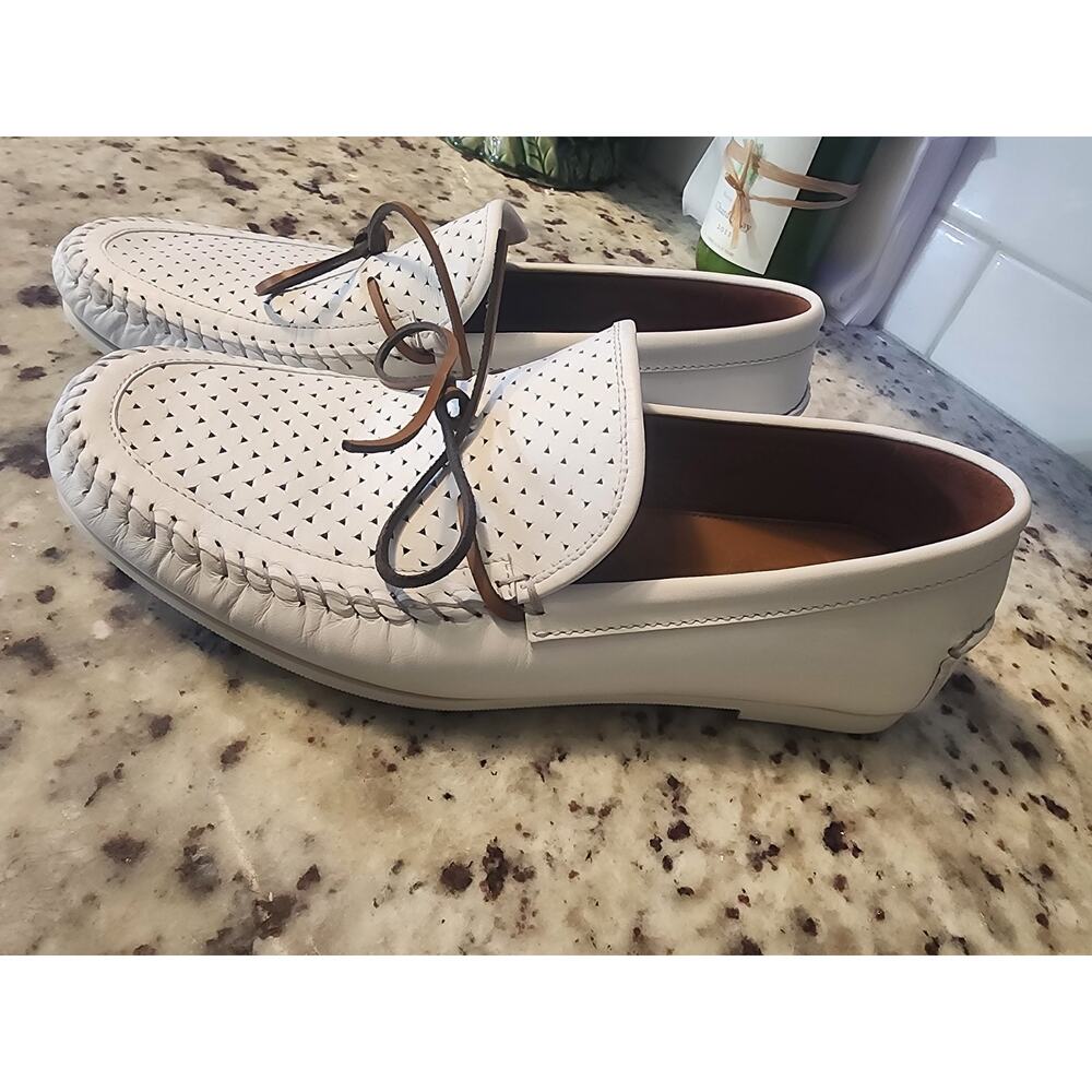 Tomas Maier Mens White Loafers Size 9 Medium Made In Italy